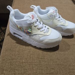 Nike Kids White Sneakers with Colorful Accents